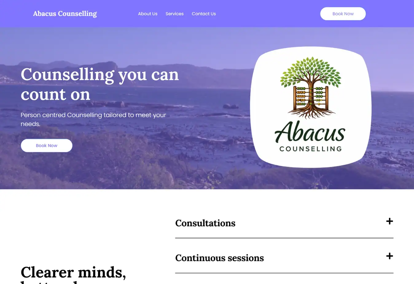 Abacus Counselling website preview